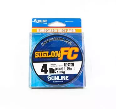 Sunline Fluorocarbon Leader Siglon FC 100% 50 м 4 фунта Диаметр 0,16 мм (8241) чистый