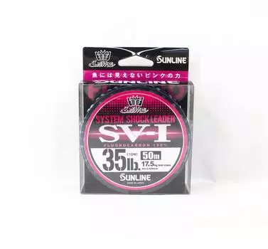 Sunline Fluorocarbon Leader SV-1 System Shock 50м #10 35 фунтов 0,520 мм (6664) розовый