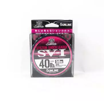 Sunline Fluorocarbon Leader SV-1 System Shock 50м #12 40 фунтов 0,570 мм (6671) розовый