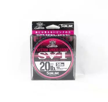 Sunline Fluorocarbon Leader SV-1 System Shock 50м #5 20 фунтов 0,370 мм (6626) розовый