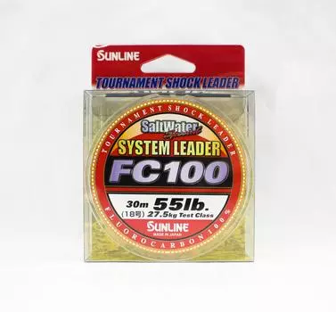 Sunline Fluorocarbon Leader System 100 Shock Leader 30 м 55 фунтов (0870)