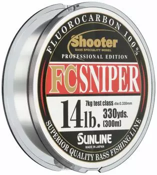 SUNLINE Fluorocarbon Line Shooter, снайперская снасть, 984,1 фута (300 м), 20 фунтов, натуральный прозрачный