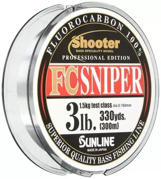SUNLINE Фторуглеродная леска, Shooter, Sniper, 984,1 ярда (300 м), 5 фунтов, натуральный, прозрачный