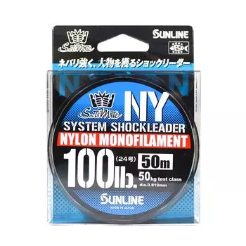 Sunline Nylon Leader NY System Shock Leader 50 м 100 фунтов (9383) чистый