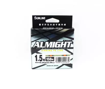 Sunline PE Line X4 Almight Sinking PE 150 м PE 1,5 22,5 фунта оливкового цвета (5674) оливковый