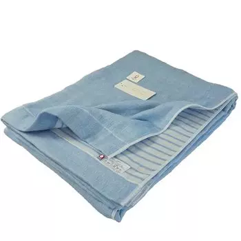 Sunny Days Имабари Марля Сделано в Однотонный x 150 см x 200 см Одеяло, Односпальное, Япония, Детское, 5-слойное, Большое, Длинное, Полосатое, 100% хлопок, (синий) синий