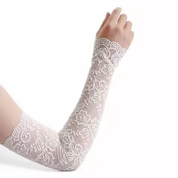 Sunscreen Ice Silk Sleeves Mesh Sun Protection Cover Ice Lace Arm Sleeves Outdoor Sport