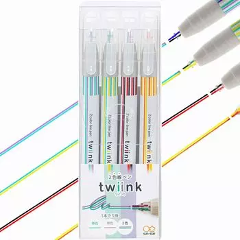 Sunstar Stationery Water Based Pen Twink 2 Color Line Pen 4 Pieces C Set S4540840