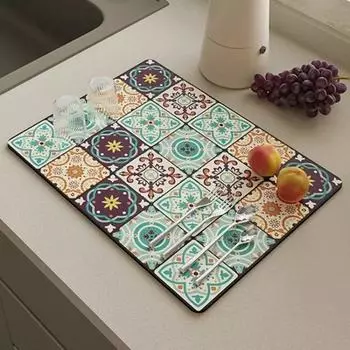 Super Absorbent Coffee Drain Pad Dish Drying Mat Tableware Draining Pad Quick Dry Rug Dinnerware Placemat Nordic Home Decor 30x40cm