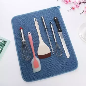 Super Absorbent Dish Drying Placemats Coffee Dish Large Mat Kitchen Absorbent Draining Pat Anti-slip Tableware Mat Dinnerware 40x30x1cm