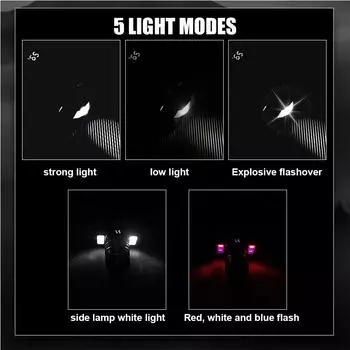 Super Bright USB Rechargeable Headlight with 5 Lighting Modes Head Light Digital Electric Display for Outdoor Fishing Camping