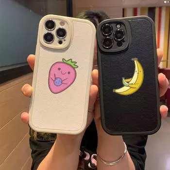 Super Cute Fruit Cartoon Phone Case For Apple Iphone 13 14 Pro 11 12 Mini Max X Xr Xs 8 7 Puls Lambskin Silicone Cover iPhone 7