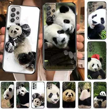 Super Cute Panda Phone Case Hull For Samsung Galaxy A70 A50 A51 A71 A52 A40 A30 A31 A90 A20E 5G a20s Black Shell Art Cell Cove Galaxy A51