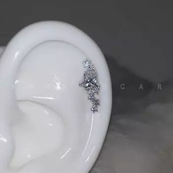 Super Flash a Bunch of Meteor Ear Bone Stud Exquisite Five-Pointed Star Titanium Steel Flats Screw Ear Ear Bone Pin Ear Studs Earrings for Women Meteor ear bone nail single