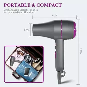 Super Hair Dryer 1800W Styling Tools Powerful Strong Wind Blower Constant Temperature Collecting Air Comb Nozzle Gear Hair Care EU серый