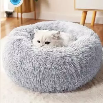 Супер кровать для кошек, теплое спальное кошачье гнездо, мягкий длинный плюш, лучшая кровать для собак, корзина для собак, подушка для кошачьей кровати, кошачий коврик, животные, спящие 40x40cm коричневый