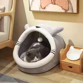 Супер кровать для кошек, теплый домик для домашних животных, подушка для котенка, пещера, кошачий домик, теплая спальная корзина для собак, палатка, коврик для маленькой собаки, принадлежности, кровать для кошек 33x33x30cm
