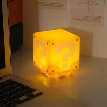 Super Mario Bros светодиодный вопросительный знак кирпичный ночник USB зарядка настольная лампа свет для детей подарки на день рождения и Рождество