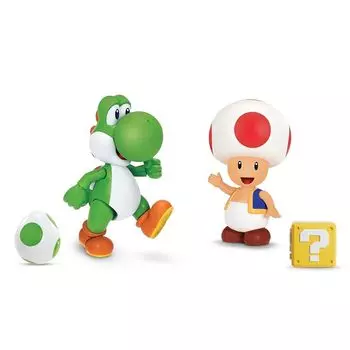 супер марио Nintendo 4 дюйма фигурка 2 шт.: Йоши и Тоад с аксессуарами