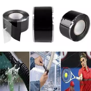 Super Strong Waterproof Stop Leaks Seal Repair Performance Silicone Adhesive Insulating Duct Tapes 25mm&1.5m чёрный