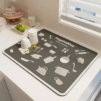 Супер впитывающий коврик для чашки для кофе, быстросохнущий кухонный впитывающий дренажный коврик для столовых приборов для стола, ванной комнаты, кухонный дренажный коврик 30x40cm S