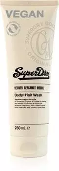 SUPERDRY Ветивер. Бергамот. Вудс. гель для душа и шампунь 2 в 1. TU прозрачный