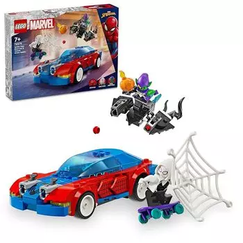 Супергерои Lego. Противостояние гоночной машины Человека-паука и Веномизированного Зеленого Гоблина.. игрушки игрушка подарок на день рождения блок Рождество мальчик девочка ребенок 7