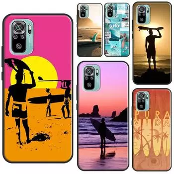 Surf Surfing Case For Xiaomi Redmi 10 9 9A 9C 9T Back Cover For Redmi Note 11 Pro 8 9 10 Pro 9S 10S 11S Redmi 7