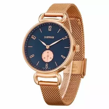 SURVAN WatchDesigner Women s Quartz Watch Swiss Made Quartz Sapphire Reinforced Windproof Glass Stainless Steel Strap 50M Water Resistant Simple