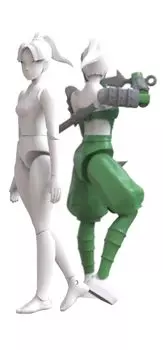 Suyata Sengoku Sanshiro Ninja Girl Green 2 Pieces Plastic Model 1/24 SYTSNS-006