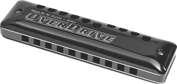 SUZUKI 10 hole harmonica OVER DRIVE F key MR-300 чёрный
