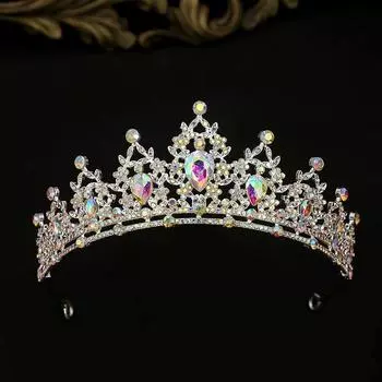 Свадебная корона, детская тиара для выступлений, сплав, стразы, повязка на голову, аксессуары для волос в стиле принцессы, запеченное украшение