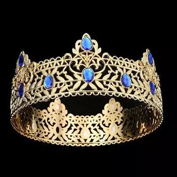 Свадебная корона из сплава в стиле барокко, свадебные аксессуары для волос, корона на день рождения, ретро-головной убор