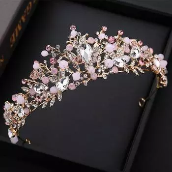Свадебная корона из высококачественного страза, европейская золотая корона ручной работы, головной убор, аксессуары для волос, аксессуары для дня рождения, свадьбы, повязки на голову