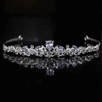 Свадебная повязка на голову Tuanming Sparkling Zircon - корона корейской принцессы для свадеб и дней рождения