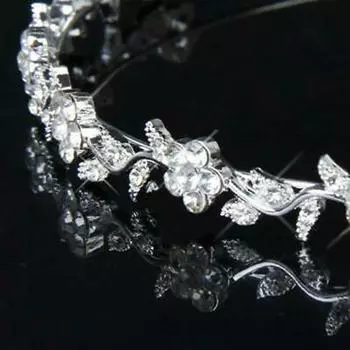 Свадебная застежка Diamante Girl Hair Band Свадебная цветочная повязка на голову Тиара Корона 12.5*1.4cm