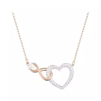Swarovski Hyperbola Infinity And Heart ожерелье из смешанного металла 5518865 для женщин белый