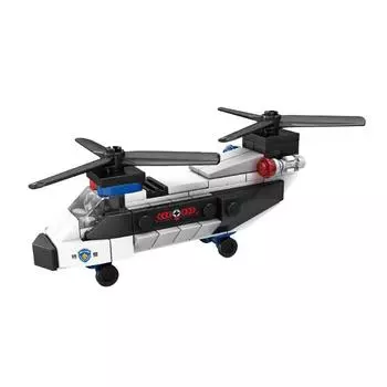 SWAT City Police Plane Building Blocks Dual-Rotor Helicopter Famous Car DIY MOC Classic Model Bricks for Children Kits