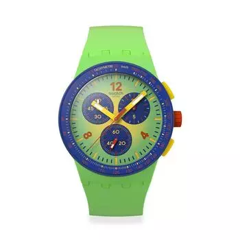 [Swatch] Часы НОВЫЕ CHRONO PLASTIC FLOWING FRESHLY SUSG101 Green