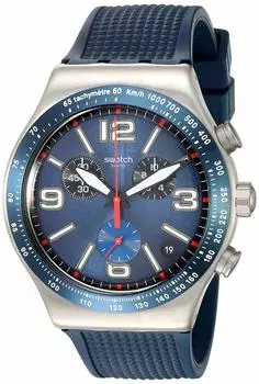 [Swatch] Новые часы Irony Chrono BLUE GRID YVS454 мужские, настоящие, синие