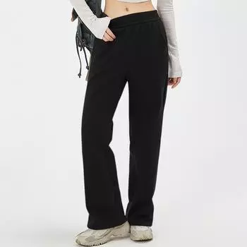 Sweatpants for Women Womens Sweatpants Mid Waist Solid Color Pants Casual Trousers Jogger Pants with Pocket L чёрный