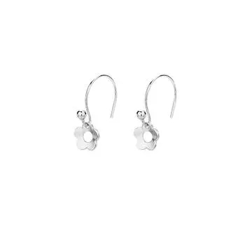 Sweet Mori Egg Flower Earrings Female Student Temperament Mori Hollow Flower Super Fairy Ear Hook Tide Copper (White Gold)