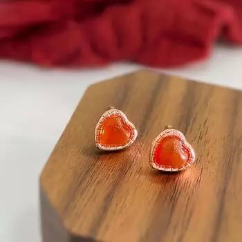 Милые серьги Love из красного агата для женщин, легкие, роскошные, высокого класса, отбеливающие, темперамент