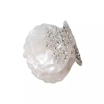 Sweet Rhonestone Shell Hair Claw Acrylic Korean Style Shell Crab Clip Hair Clip Headwear Shell Shape Claw Clip Party