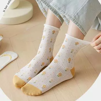 Sweet Simple Gauze Elastic Korean Style Socks Glitter Silk Hosiery Stripe Women Thin Socks G