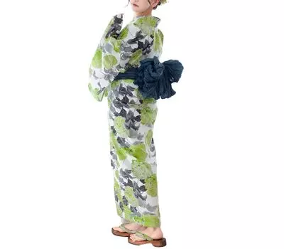 SweetMommy Yukata 6 Piece Waist Heiko Dressing Protective Yukata EMU [Sweet Mommy] Женский комплект, Оби, Гэта, Ремешок, Оби, Книга, Сумка, [Зеленый] зелёный