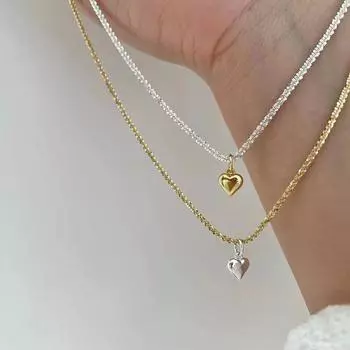 Сверкающее ожерелье Love, женское, легкое, роскошное, корейская версия, супер-вспышка, цыганская, в форме сердца, нержавеющая сталь, цепочка на ключицу