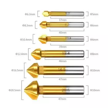 Сверло с потайной головкой 1 шт. 6,3/8,3/10,4/12,4/16,5/20,5 мм
