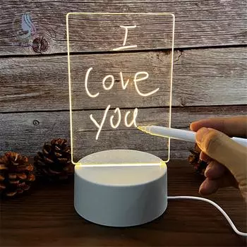 Светодиодная доска для заметок, ночник, доска для сообщений с ручкой, USB-плагин, ночник с возможностью записи, подарок для детей, подруги, креативный свет Yellow