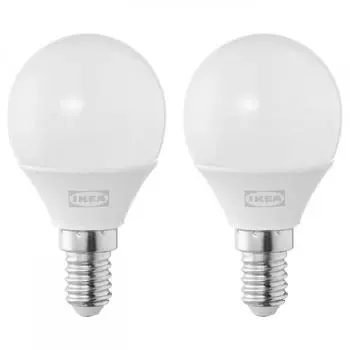 Светодиодная лампа IKEA SOLHETTA E14 250 люмен Globe Opal White